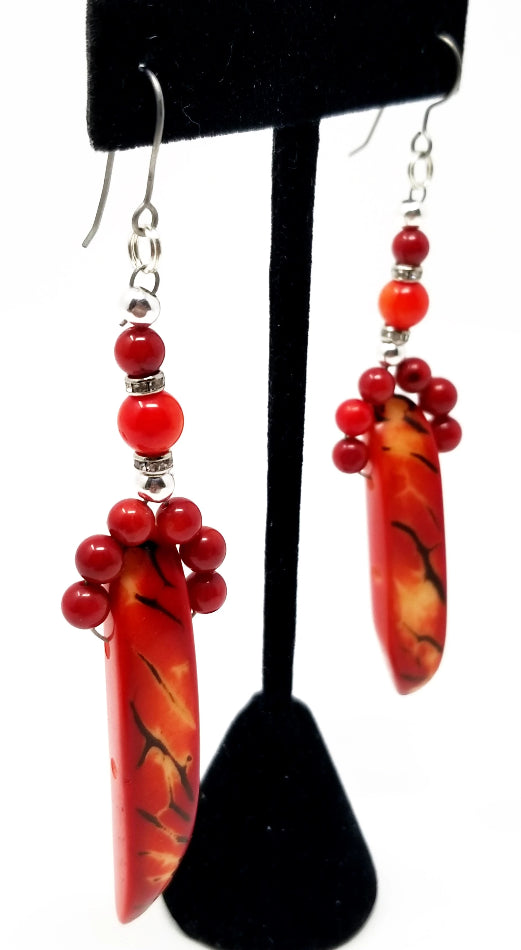 'Marijani' Red Coral Earrings