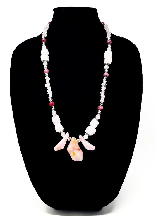 'Kike' Rose Quartz Pendant Necklace