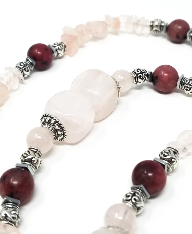 'Kike' Rose Quartz Pendant Necklace