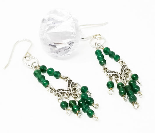 'Kifahari' Green Glass Earrings