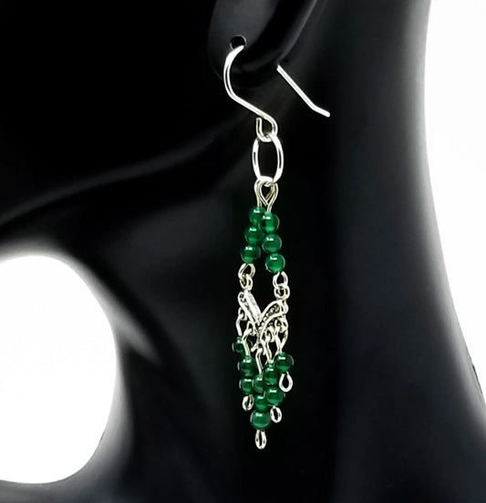 'Kifahari' Green Glass Earrings