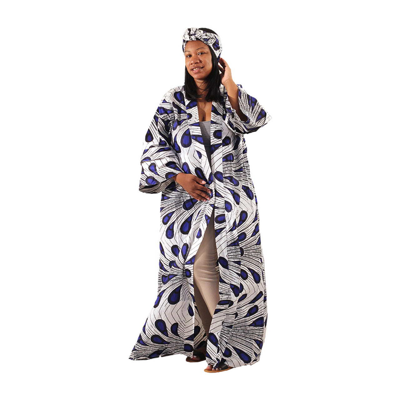 Long African Print Kimono Jacket