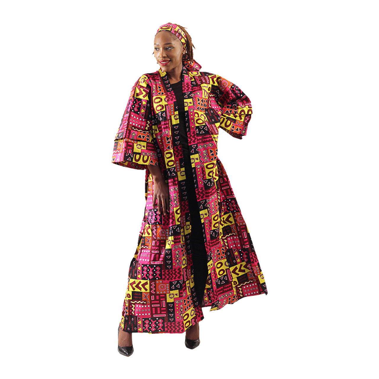 Long African Print Kimono Jacket