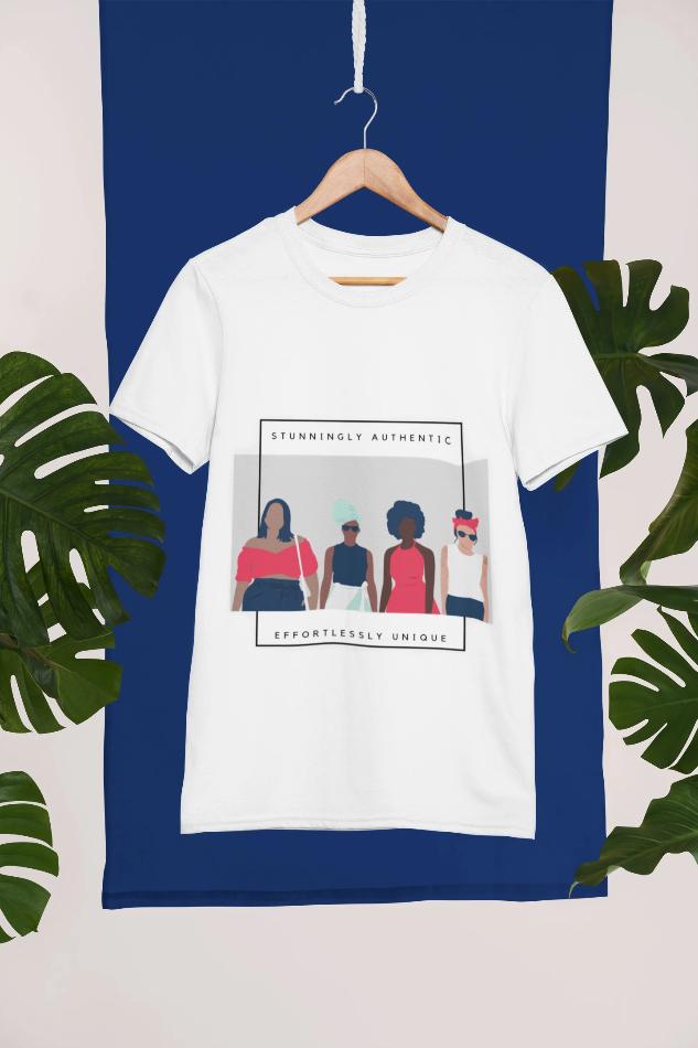 "Stunningly Authentic, Effortlessly Unique - Gray" T-Shirt