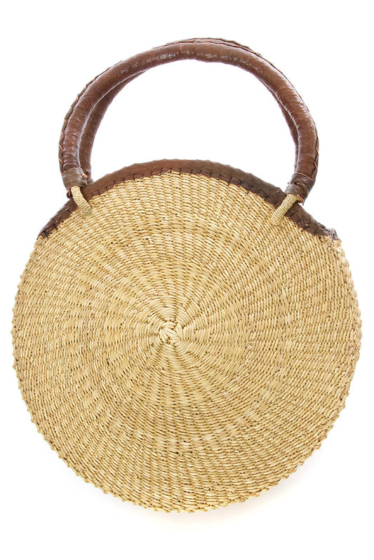 Woven Round Tote Bag from Ghana