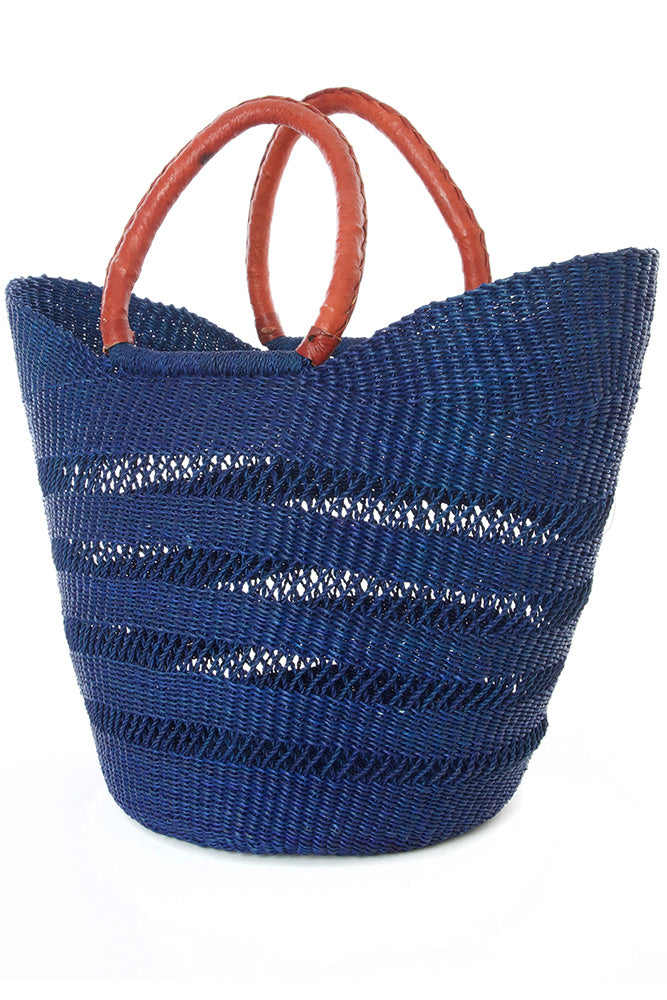 Navy Blue Lacework Wing Shopper Bag from Ghana