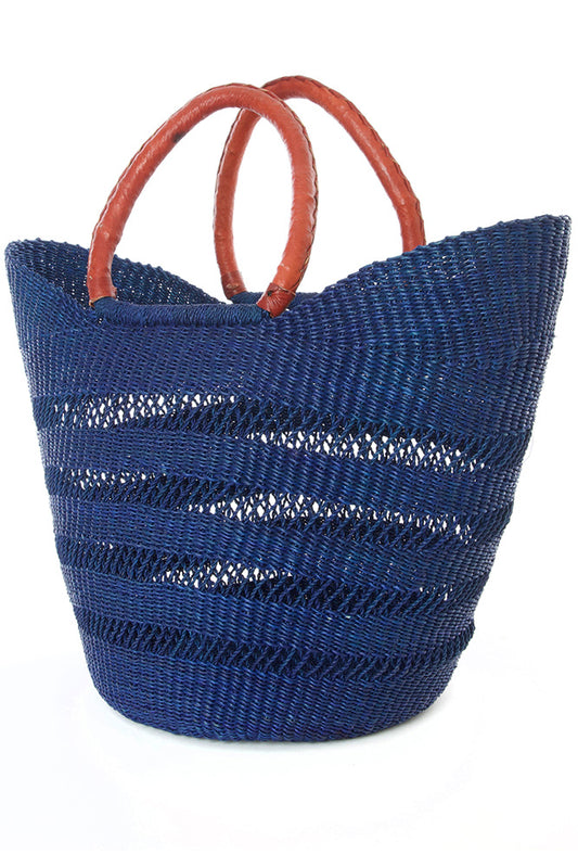 Navy Blue Lacework Wing Shopper Bag from Ghana