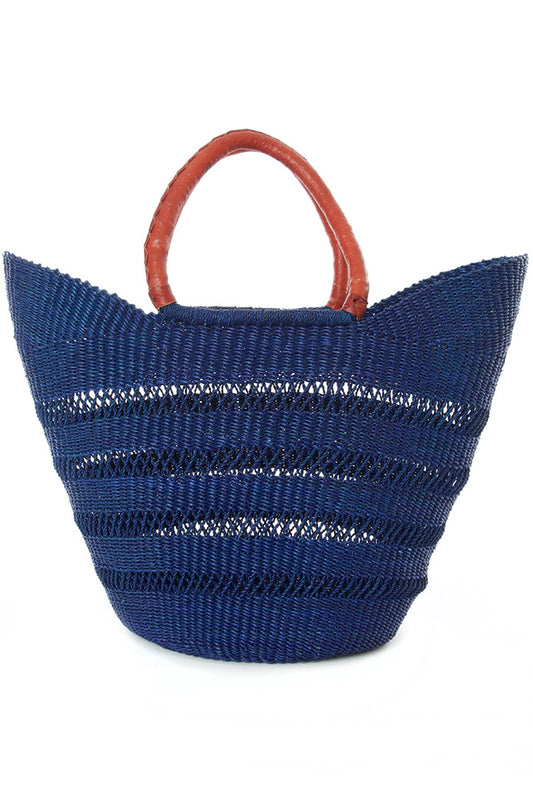 Navy Blue Lacework Wing Shopper Bag from Ghana
