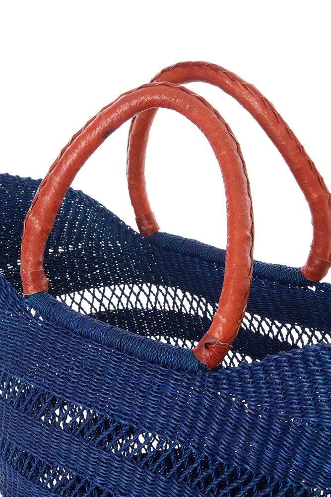 Navy Blue Lacework Wing Shopper Bag from Ghana