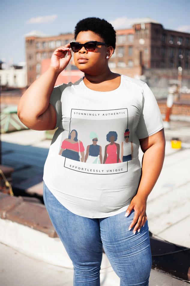 "Stunningly Authentic, Effortlessly Unique - Gray" T-Shirt