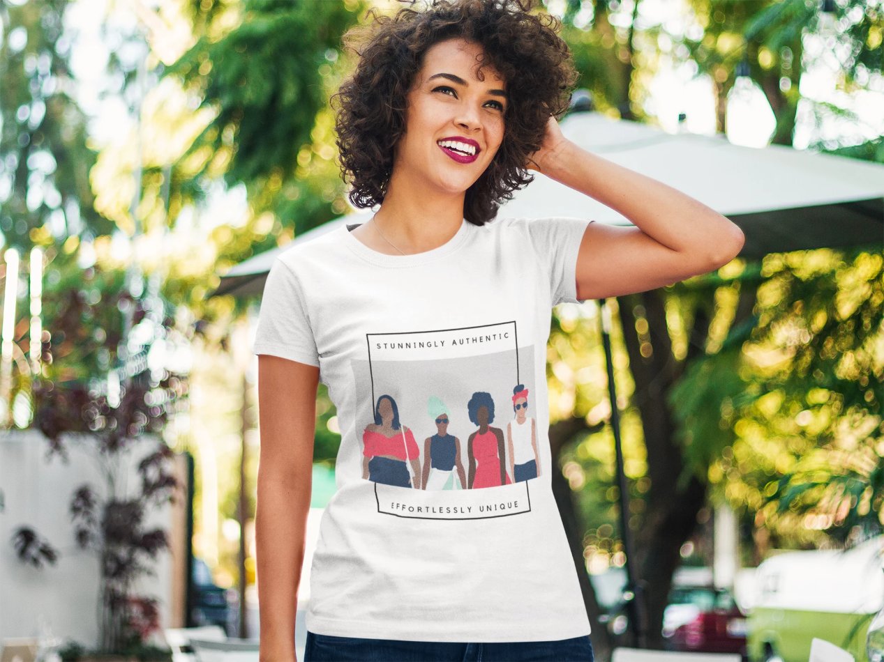 "Stunningly Authentic, Effortlessly Unique - Gray" T-Shirt