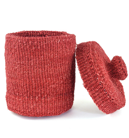 Mini Sisal Lidded Container Basket from Kenya