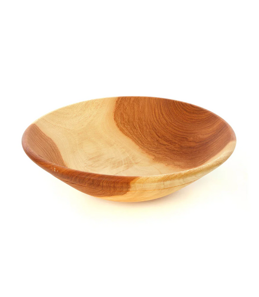 Medium Mahogany Wood Salad Bowl from Zimbabwe