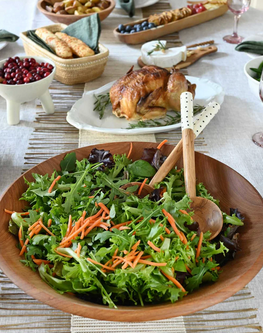 Medium Mahogany Wood Salad Bowl from Zimbabwe
