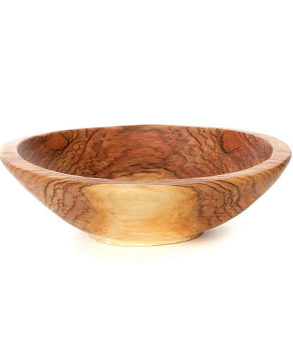 Hand Carved Wild Olive Wood Serving Bowl from Kenya