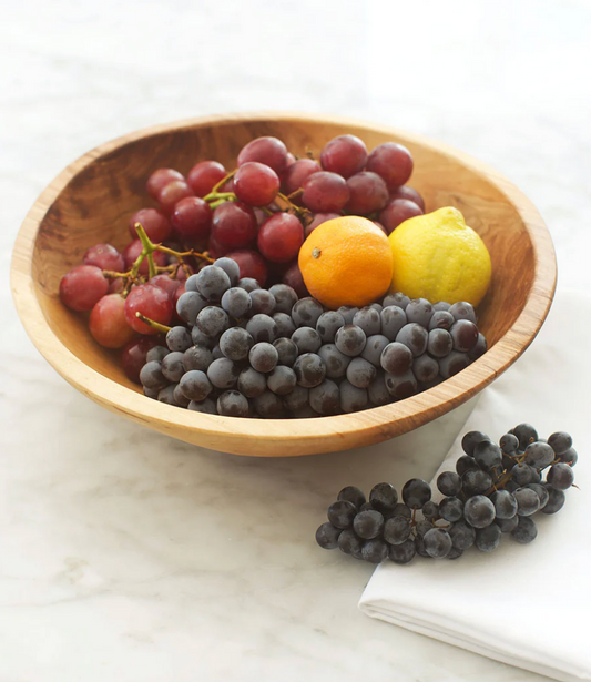 Hand Carved Wild Olive Wood Serving Bowl from Kenya