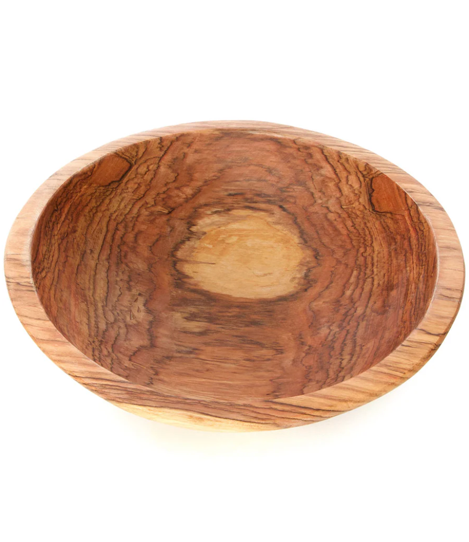 Hand Carved Wild Olive Wood Serving Bowl from Kenya