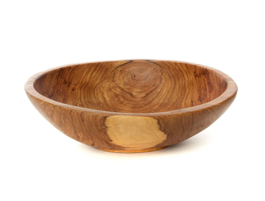 Hand Carved Wild Olive Wood Serving Bowl from Kenya