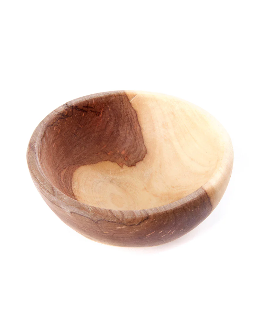 Small Wild Olive Wood Pinch and Prep Bowl from Kenya