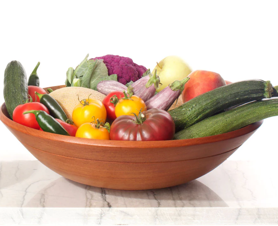 Large Mahogany Wood Salad Bowl from Zimbabwe