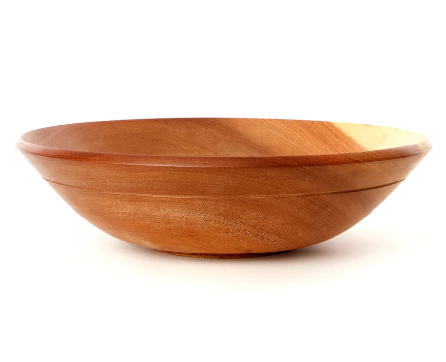 Large Mahogany Wood Salad Bowl from Zimbabwe
