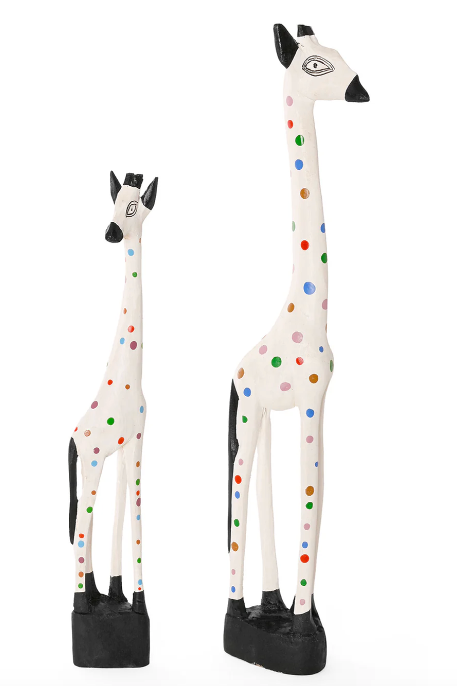 White Jacaranda Giraffe with Rainbow Dots from Kenya