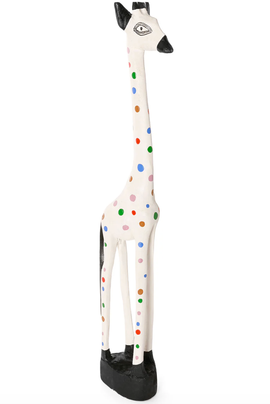 White Jacaranda Giraffe with Rainbow Dots from Kenya