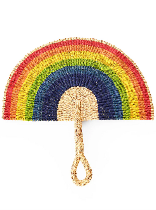 Rainbow Half Moon Hand Fan from Ghana