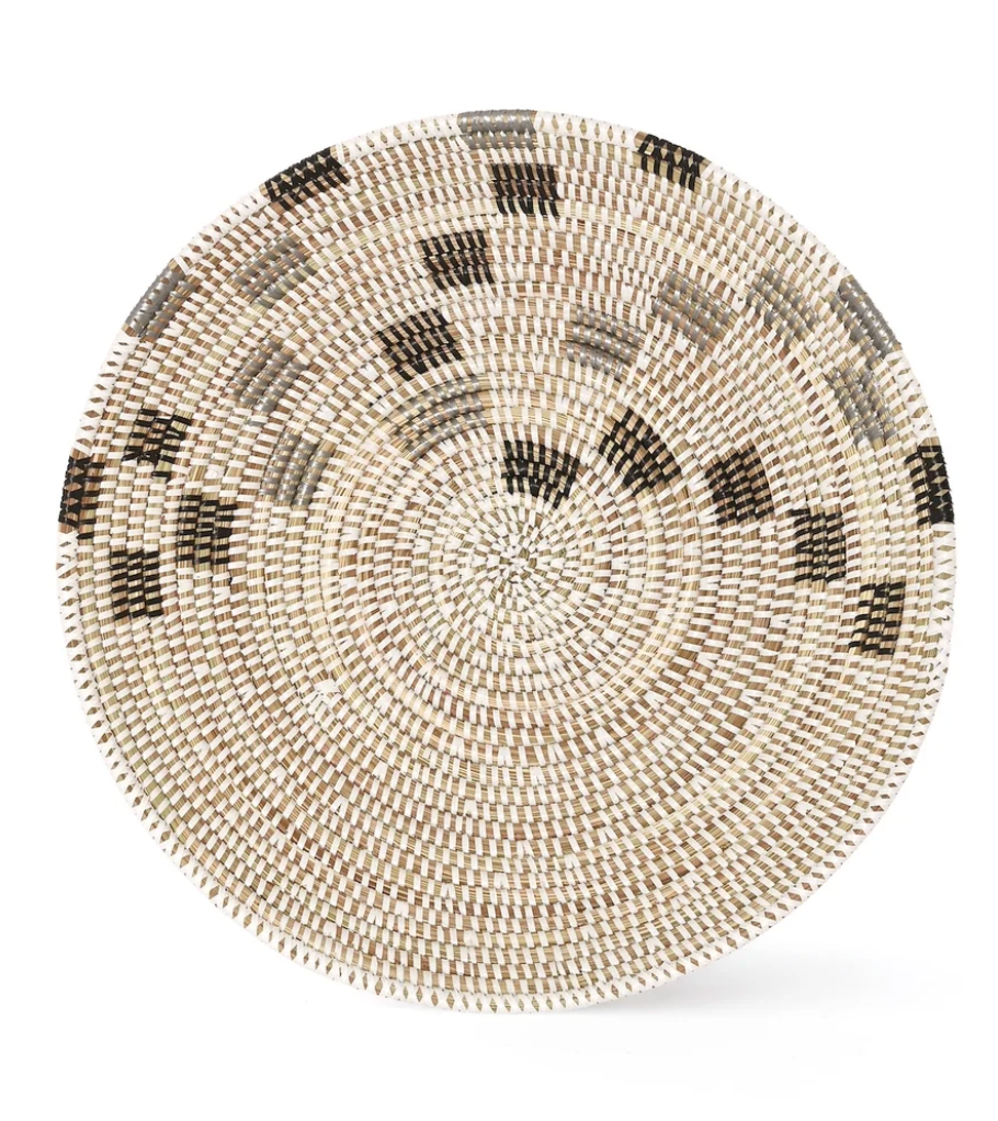Black and Silver Squared Tabletop Basket from Senegal