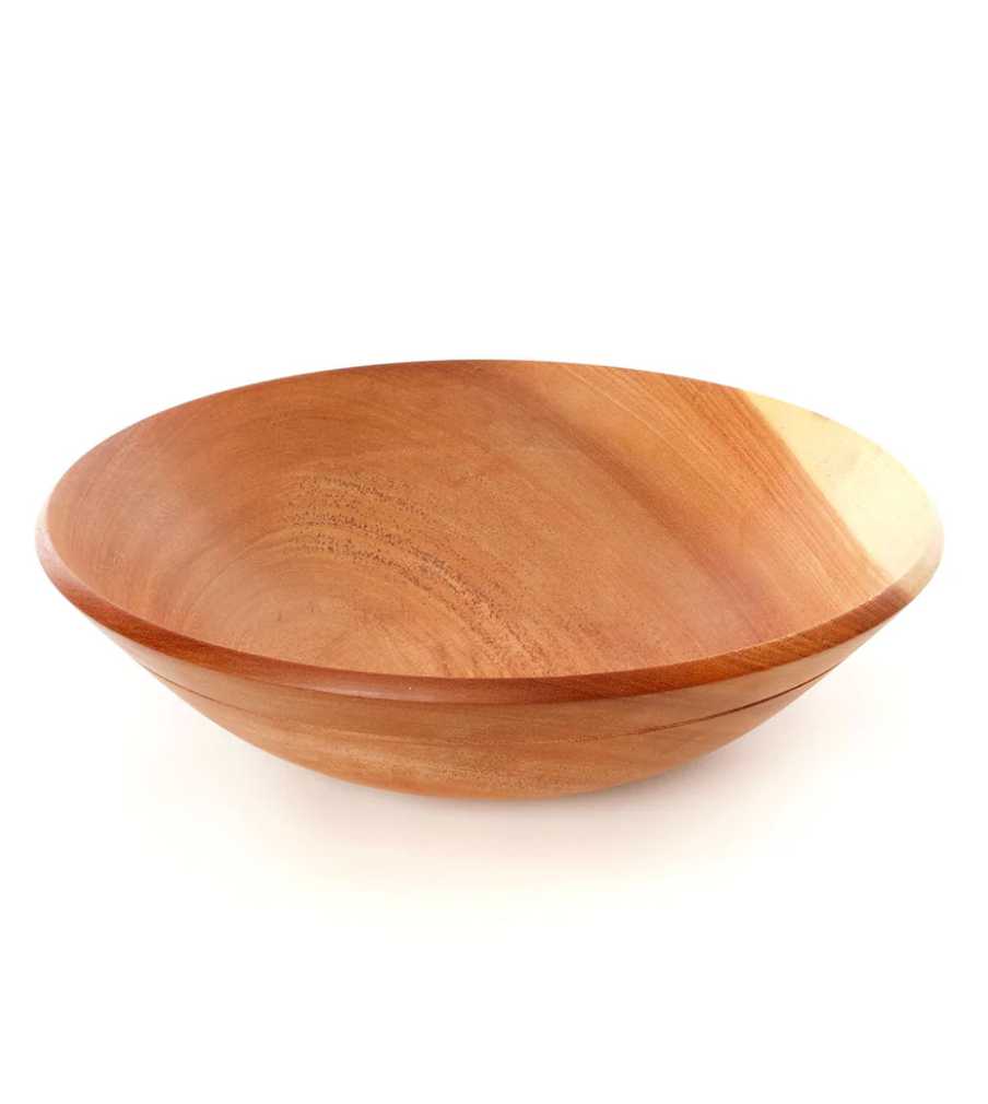Large Mahogany Wood Salad Bowl from Zimbabwe