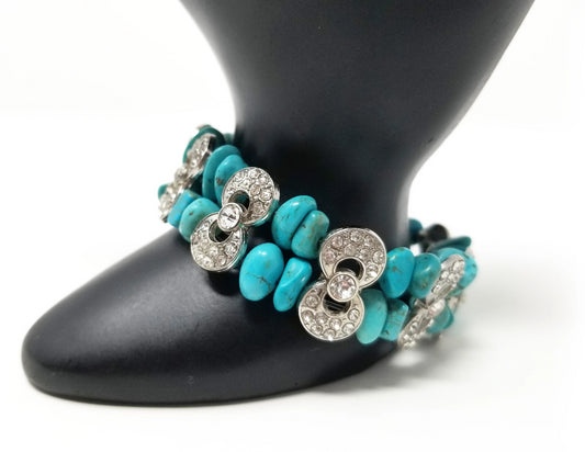 'Imara' Crystal Gemstone Bracelet in Turquoise