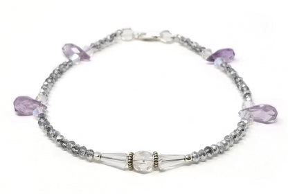 'Laini' Crystal Anklet in Purple