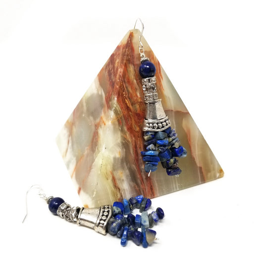 'Jendayi' Lapis Lazuli Earrings in Blue