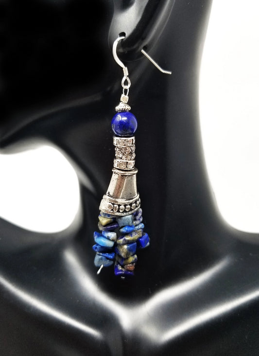 'Jendayi' Lapis Lazuli Earrings in Blue