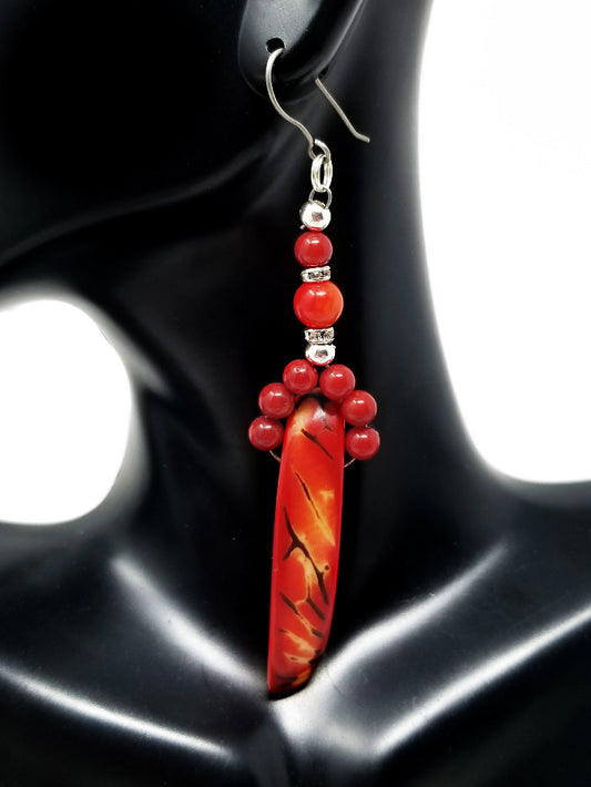 'Marijani' Red Coral Earrings