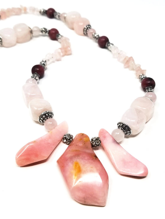 'Kike' Rose Quartz Pendant Necklace