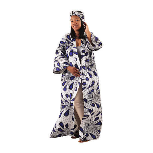 Long African Print Kimono Jacket