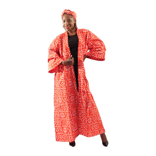 Long African Print Kimono Jacket